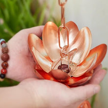 HCZKIUJ Decorative Lotus Flower Rain Chain Cups, Garden/Front Door Rain Guide Chain Kit, 6.5 8 8.5 10 Ft Rain Chain to Replace Gutter Downspout (Copper 2.8m (9.2ft))