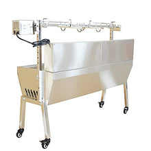 INTBUYING Charcoal Grill Barbecue Portable BBQ Grill Stainless Steel Automatic Outdoor Smoker Barbecue for Garden Patio Outdoor Cooking Party Bonus 110V