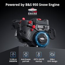 PowerSmart Gas Snow Blower, 24-Inch Self-Propelled 208cc B&S Engine, 120V Electric Start, 13-Inch Snow Tires, Handle Warmer, 2-Stage Snow Blowers with LED Lights