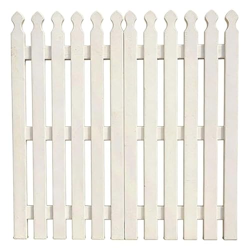 Etlegor Wood Garden Fence, Freestanding Splicable Privacy Screens, Decorative Landscape Edging Border for Home Patios Backyard Patio(White,120x120cm/8PCS)