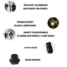 DOSSAE Lamp Posts Outdoor Lighting,Decorative Floor Lamp Vintage,Black Pole Lights for Outside Aluminum Anti-Rust,with Clear Glass Panels - Black,Outside Lighting for Driveway. (Color : Black)