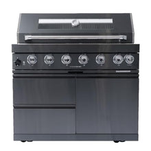 Deluxe Stainless Steel Propane Gas Grill, Outdoor BBQ Grill with Side Burner & Warming Rack, Multi-Burner Cooking Kitchen Islands with Storage Drawers for Backyard Patio Entertaining (Black)