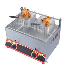 Gas Fryer With Baskets And Lids, 11L/22L Countertop Gas/Lpg Fryer, Ergonomic Cool-Touch Handle, Stainless Steel Non-Stick Coating, Easy To Clean