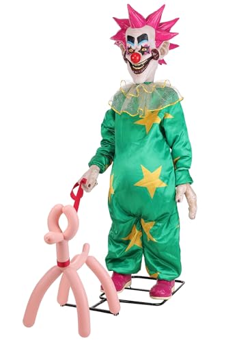 Fun Costumes 5.8FT Spikey Killer Klowns from Outer Space Animatronic | Animated Clown Halloween Decoration with Motion, Sound and Lights