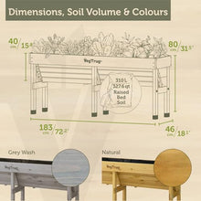VegTrug Wall Hugger, Grey Wash, Medium 1.8m - Cedar Wood Raised Garden Bed -Outdoor Space-Saving Vegetable and Herb Planter Box for Balcony, Patio, Courtyard Gardening