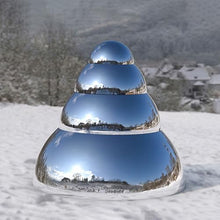 YDJIANCAI 1 Pcs Silver Stainless Steel Half Sphere Gazing Ball - Mirror Polished Hollow Hemisphere for Garden Gate, Stair Handrails, and Shopping Mall Wall Decor(Size:26.77in/68cm)