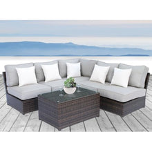 callmego Wicker Outdoor Seating Group with Cushions for Patio and Deck Use