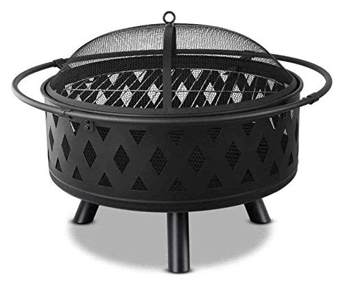 Fire Pits Outdoor Wood Burning Outdoor Fire Large Bonfire Wood Burning Patio Coal Grill Firepit for Outside Grill Charcoal Smokeless Grill with Cover BBQ Cooking for Outside Camping Backyar