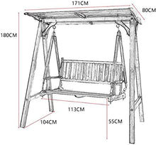 KYTGFH Patio Swing Porch Hang Club Bench Chair,Outdoor Patio Swing with Stand,Rocking Chair Garden Swing Outside Furniture Wooden Patio Swing Outdoor Lounge Chair