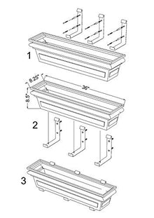 H Potter Window Box Planter with Brackets - 48" Copper Finish