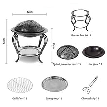 Backyard Patio Garden Fireplace for Campfire Bonfire with Spark Screen Cover,Poker,Fire Pit Cover,Grill Great for Outdoor and Patio