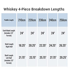 AQUA BOUND Whiskey Fiberglass Straight Shaft 4-Piece Kayak Paddle Fuego