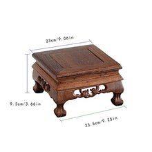 ZOCWJK Plant standPlant Pedestal Stand, Wood Carving, Square vase, Decorative Pedestal, Wooden Flower Pot Holder, Display Stand, Pedestal Stand f,A-Large
