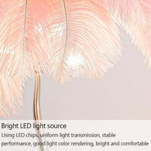 Dalumian Natural Feather Floor Lamp, Modern LED Dimmable Real Feather Standing Lamp, for Living Room Floor Lamp Bedroom and Office, G4 Bulbs, 39.37"*19.69"*70.87 "(Blue)