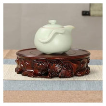 WOAITIANTIAN Vase Stand Wood Carving Display Pedestal Crafts Tea Sets Base Vase Bonsai Decorative Shelves(Medium)