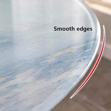YAQXYH Round Tempered Glass Table Top, 24inch 28inch 32inch 36inch 40inch Tempered Glass Table Tops With Marbling Heavy Duty Countertop For Dining Table(White stripes,100cm/40inch)