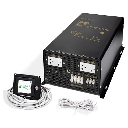 BAISULI Split Phase Pure Sine Wave Inverter 10000W Split-Phase Pure Sine Wave Solar Inverter Power Supply Battery 24V/36V/48V/96V DC to 110/220V,120/240V AC Converter Wired(36V,120V 240V_Europe)
