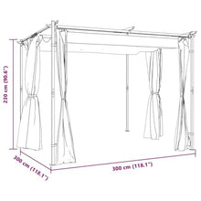 HKTMGDNG 9.8x9.8 Ft Gazebo Canopy Tent with Side Curtains Cream Steel