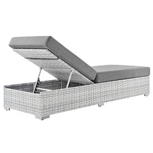 Modway Convene Wicker Rattan Outdoor Patio Chaise Lounge Chair Light Gray