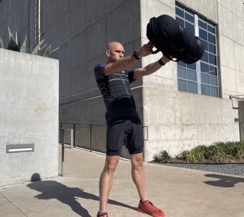 HYPERWEAR Adjustable Sandbag Workout Bag with Filled Sandbells LG 160lb Assortment - Red