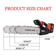 Electric Chainsaw 8 Inches 10 Inches 12 Inches One-Hand Cordless Chainsaw with 2 Li-Ion Batteries Cuts Precisely Gardening Cutting Branches and Wood (1 Battery 8 Inches)