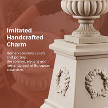 20" H Large Plastic Roman Urn Planter with 28" Tall Decorative Pedestal