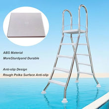 FJFFC 160cm 5-Step 304 Stainless Steel Frame Above Ground Swimming Pool Ladder, Heavy Duty Double Sided Removable Pool Steps, Pool Ladder Steps with Non-Slip Plastic Steps for Entry and Exit,63 in