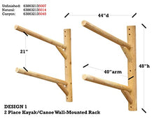 Log Kayak Rack 2 Place Wall Mount Kayak Canoe Rack Canyon Brown