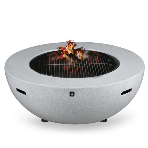 Art3d 42.5" Round Fire Pit, Modern Outdoor Fire Pits for Outside Patio, Bonfires, Heating & BBQ