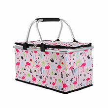 FMOPQ Large Capacity Lunch Basket Collapsible Insulated Picnic Bag Folding Basket Camping Bag (Color : B) (B)