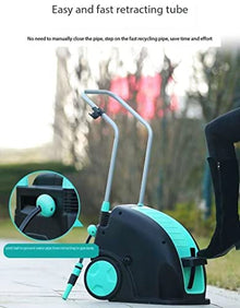 Metal Hose Reel Cart, Portable Hose Cart With Wheels, Garden Hose Organizer Hose Reel Set, Garden Hose Reel For Outdoor Garden (30m)