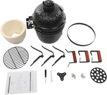 Portable Ceramic Charcoal Grill with Thermometer,32cm