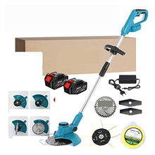Electric Lawn Mower, 2500W 8 Inch Brushless Electric Lawn Mower Lawn Mower Grass Line Adjustable Hedge Trimmer Portable Garden Pruning (Color : 2 Battery Set, Size : A) (1 Battery Set A)