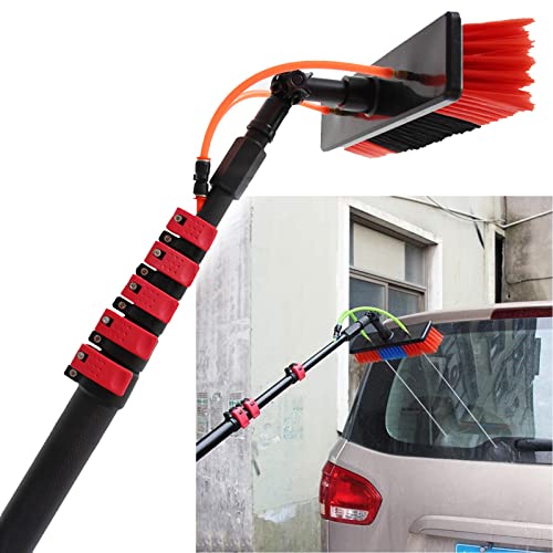 Niczu Extendable Outdoor Photovoltaic and Solar Panels Cleaner Tools, Water/Hose Pole Cleaning Brush Equipment, Window Glass Cleaning Pole Kit,9M/30FT