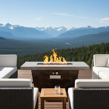 FammyLoft Propane Fire Pit Table, 42 Inch Firepits for Outside, Rectangle Gas Fire Pits for Outside Patio, Deck, Pool, 50000BTU, Tank Outside, Tank Not Included, Cement Grey