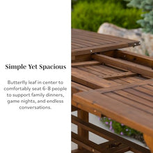 Walker Edison Maui Modern Solid Acacia Wood Slatted Patio Dining Table, 78 Inch, Dark Brown