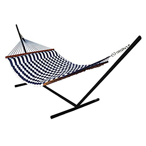 Universal Hammock Stand with Fabric Pillow Hammock Combo Color: Blue/White