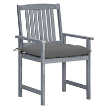 KUTYWEXFM 8 Piece Patio Chairs with Cushions Gray Solid Acacia Wood