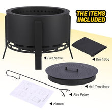 LinTimes 26in Smokeless Fire Pit Carbon Steel