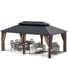 Greesum 12'x20' Hardtop Metal Gazebo Black