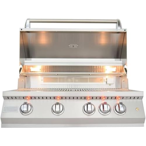 KoKoMo Grills Professional Built-In burner Gas Grill with Infrared Back Burner | Stainless Steel Gas Grill for Outdoor Kitchen, Backyard Barbecue Cooking, Patio | 32 Inch