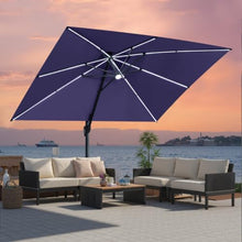 OROTLECT 153'' X 116'' Rectangular Outdoor Solar Led Cantilever Patio Umbrella With Weighted Base