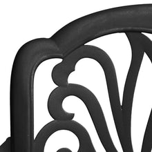 MNISDFL Cast Aluminum 3 Piece Bistro Set Black with Umbrella Hole