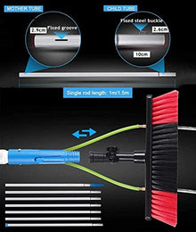 DKXCOSQ 3-12 m wash Brush with Water Connection, Telescopic Rod Window Cleaning, extendable Cleaner Conservatory roof, Cleaning photovoltaic and Solar Panels, 8 m Rod, 30 cm Brush