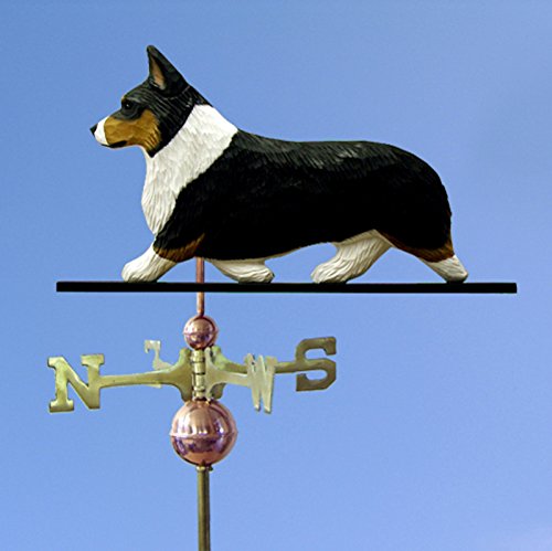 Corgi Hand Carved & Painted Weathervane Tri Pembroke 32 Inch