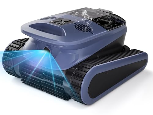 Sonar Navigation Pool Vacuum for Inground Above Ground Pools, Climb Stairs Pool Cleaner with 4 Modes, Powerful Suction, Self-Parking, Wall&Waterline Cleaning Pool Robot, Clean Up to 2150 Sq.Ft