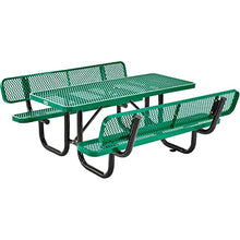 Global Industrial 6'L Rectangular Picnic Table with Backrests, Green