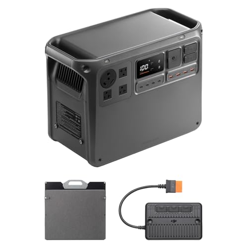 DJI Power 2000 Portable Power Station, Solar Generator with 200W Panel