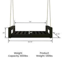 Amish Casual The Lancaster Amish Crafted Porch Daybed Swing, Made in The USA from Kiln Dried Pine (Twin, Black Paint)