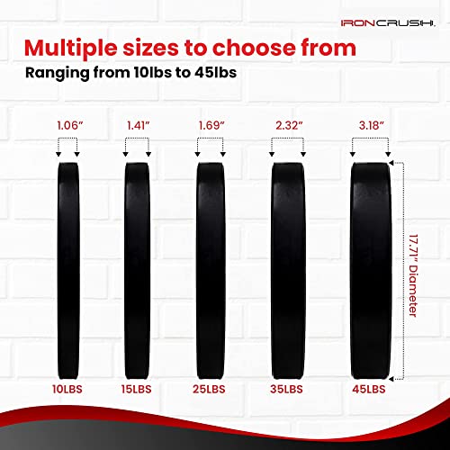 Iron Crush Olympic Bumper Plates Set - Virgin Rubber Weights for Strength Training 160LB Set